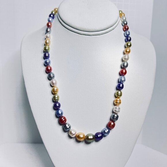 Honora Collection Jewelry - Honora Pastel Colors Graduated Freshwater Baroque Pearl Necklace (6039)